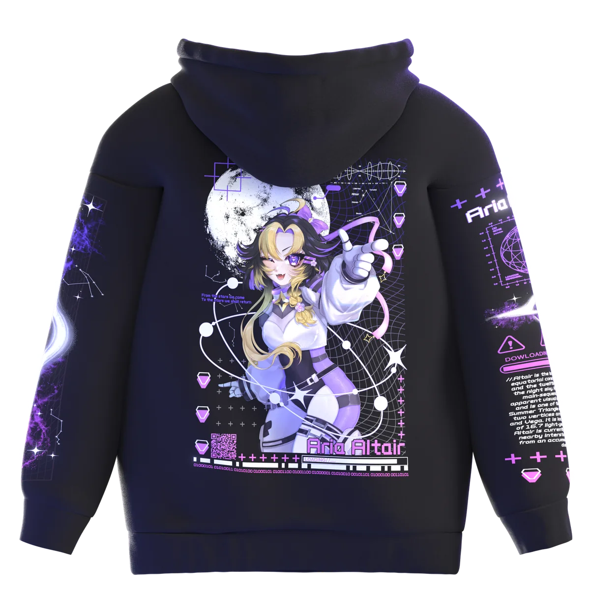 Aria Altair cosmic hoodie — back