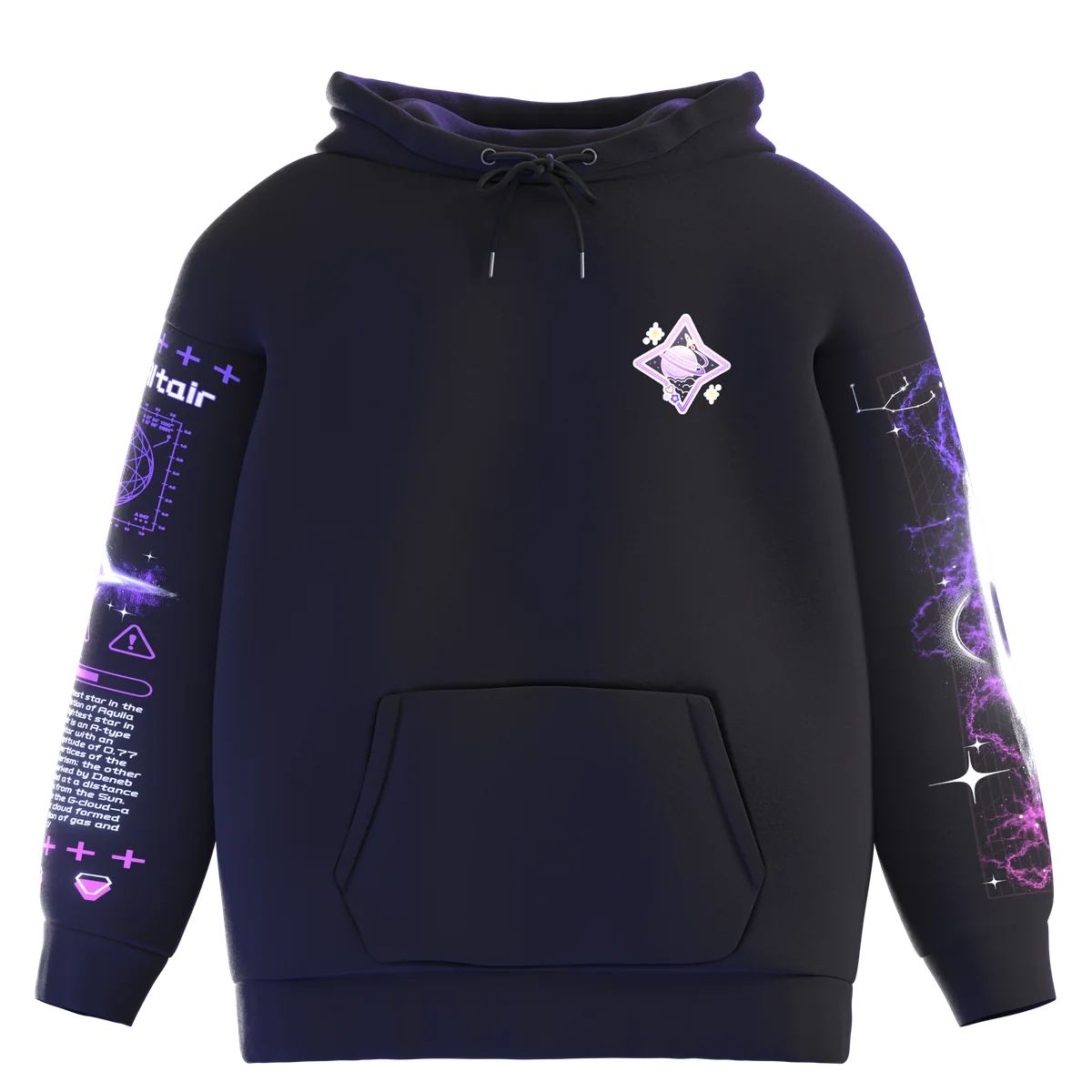 Aria Altair cosmic hoodie — front